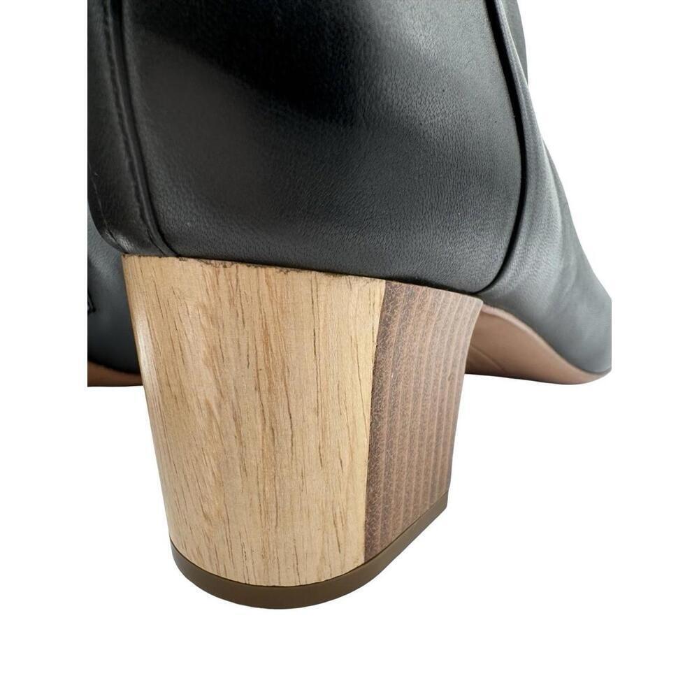 Veronique Branquinho Leather Ankle Zip Heel Boots Black Size EU 38 | US 7 - Picture 7 of 9
